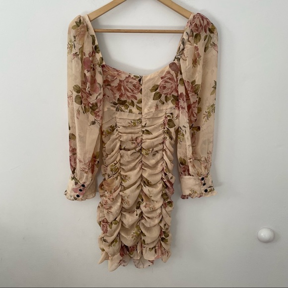 Zara Floral Print Draped Dress - Picture 11 of 16